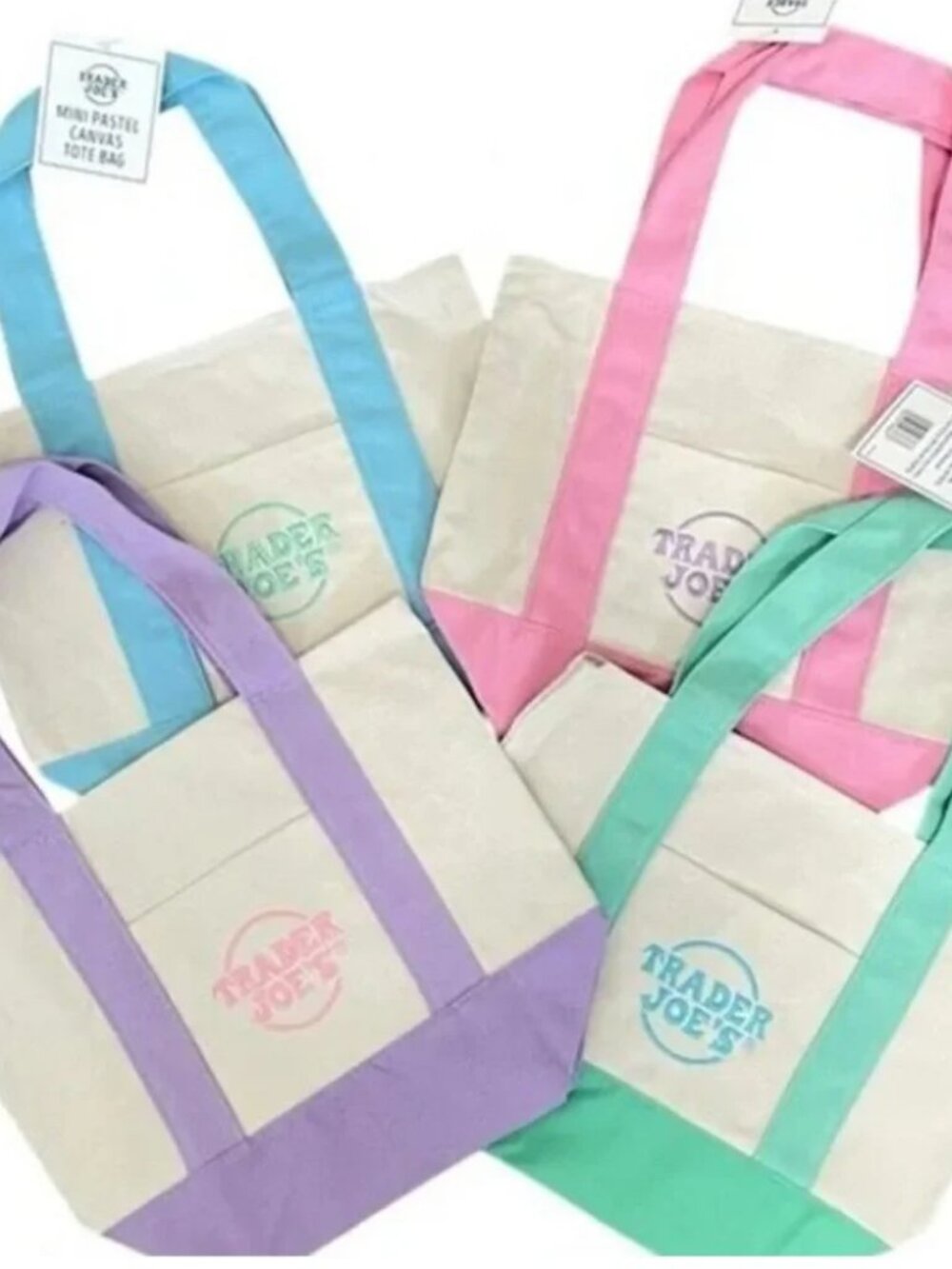 Trader Joes Mini Tote Bags NWT 2026 Release (Pastel Blue) - Picture 2 of 2